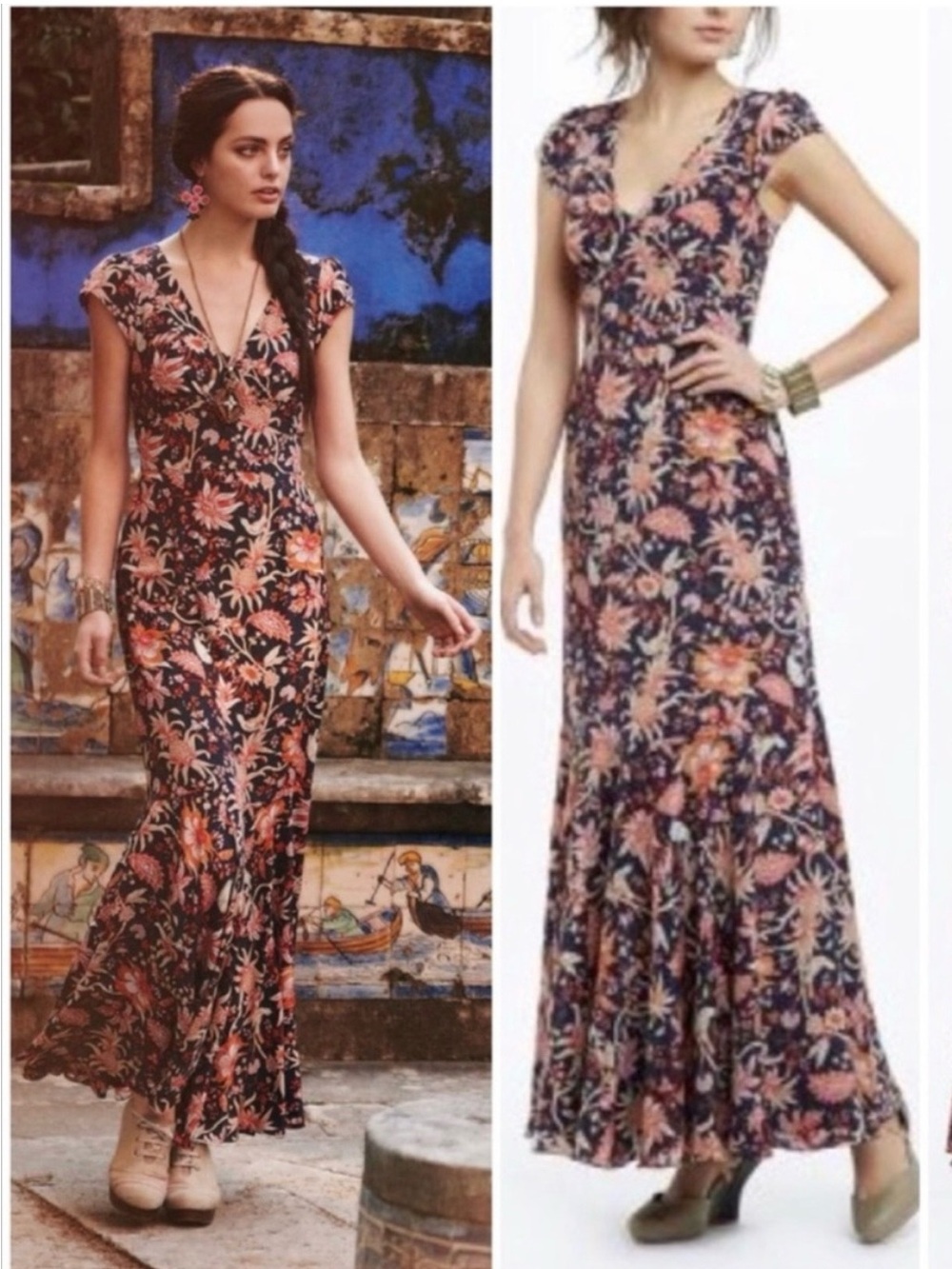 Leifsdottir Bruna Pineapple Flora Mermaid Silk Maxi Dress